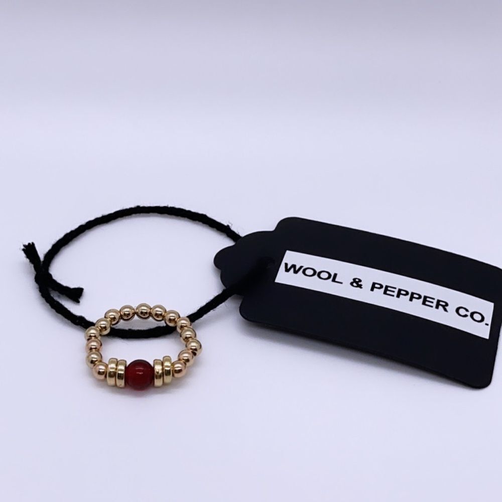 NWT Wool + Pepper Co. Red & Gold Stackable Ring
